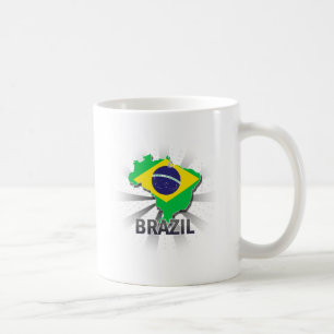 Brasilien flaggakarta 2,0 kaffemugg