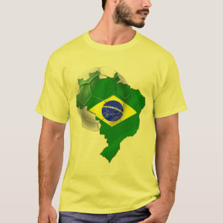 Brasilien flaggakarta av Brasilien T-shirt