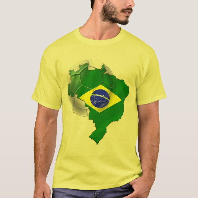 Brasilien flaggakarta av Brasilien T-shirt (Framsida)
