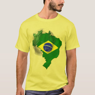 Brasilien flaggakarta av Brasilien Tee