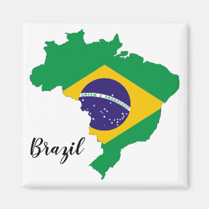 Brasilien flaggakarta magnet