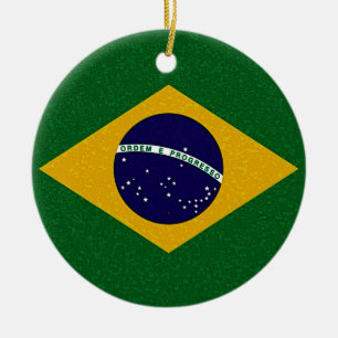 BRASILIEN FLAGGAprydnad Julgransprydnad Keramik
