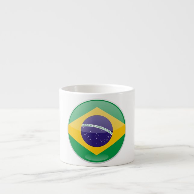 Brasilien Flaggknapp Espressomugg (Framsidan)