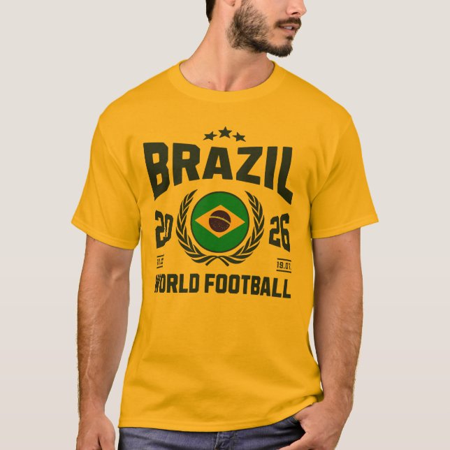 Brasilien Fotboll 2026 T Shirt (Framsida)