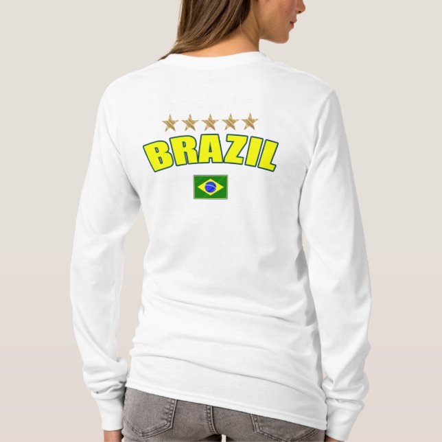 Brasilien fotboll - Brasilien 5 stjärnabrasilian T Shirt (Baksida)