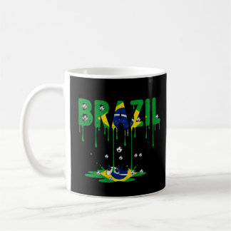 Brasilien fotboll droppande flagga kaffemugg