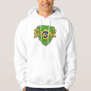 Brasilien fotboll skyddar design tröja med luva