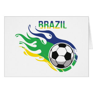 Brasilien fotbollboll hälsningskort