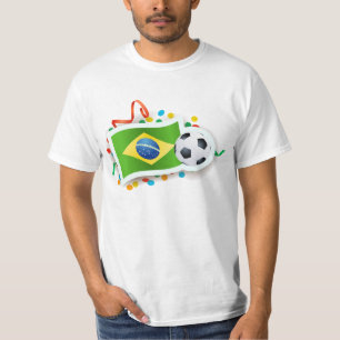 Brasilien, fotbollsdesign t-shirt