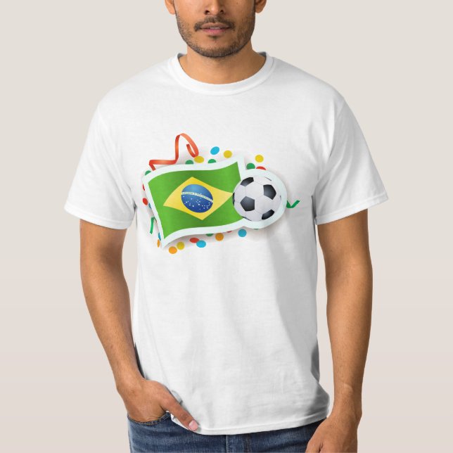 Brasilien, fotbollsdesign t-shirt (Framsida)