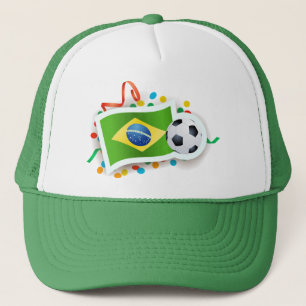 Brasilien, fotbollsdesign truckerkeps
