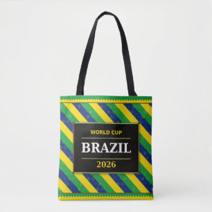 Brasilien fotbollsfanflagga färger randigt mönster tygkasse