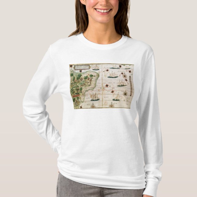 Brasilien från "mjölnarekartboken" vid Pedro T-shirt (Framsida)