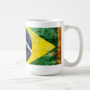 Brasilien gammal flagga kaffemugg
