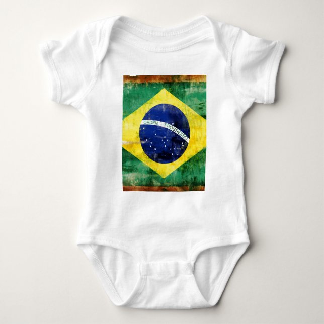 Brasilien gammal flagga t shirt (Framsida)