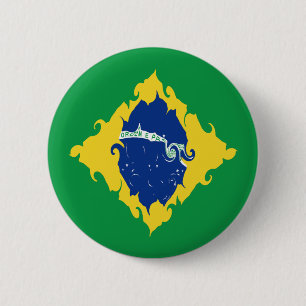 Brasilien Gnarly Flagga Knapp