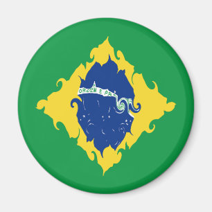 Brasilien Gnarly Flagga Magnet