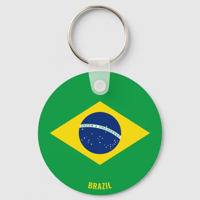 Brasilien Guinea Flagga Charming Patriotic Nyckelring (Framsida)