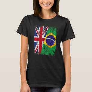 BRASILIEN Halva STORBRITANNIEN UK Vänskapsflagga B T Shirt