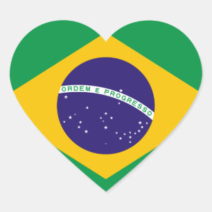 brasilien hjärtformat klistermärke