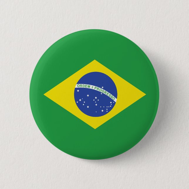 Brasilien högkvalitativ flagga knapp (Framsida)