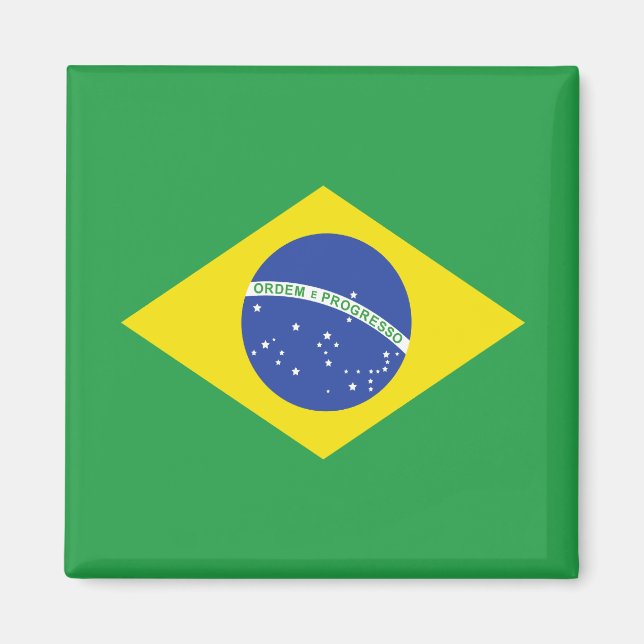Brasilien Högkvalitativ Flagga Magnet (Framsidan)
