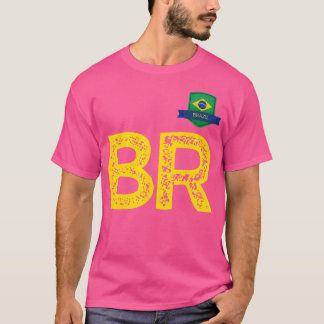 Brasilien Human-Flagga B och Brev R Brasilien S T Shirt