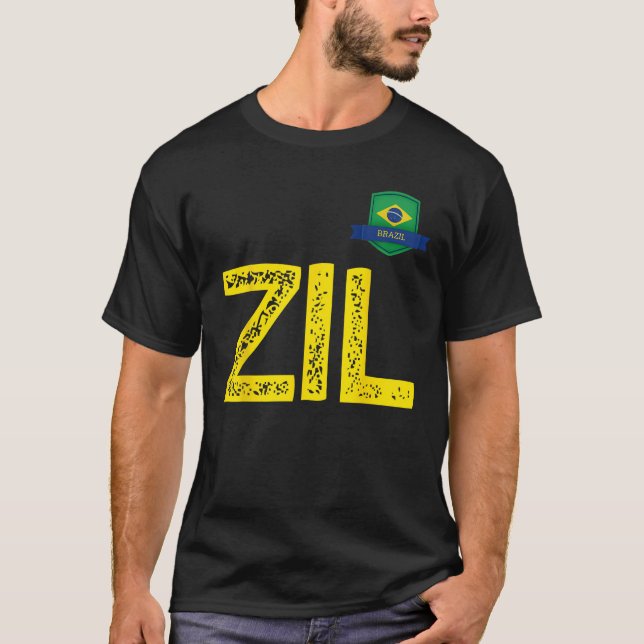 Brasilien Human Flagga Brev Z och brev I och L Bra T Shirt (Framsida)