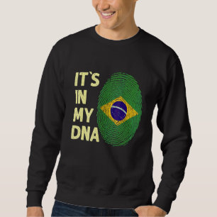 Brasilien i mitt danska brasilianska Flagga i Bras Lång Ärmad Tröja