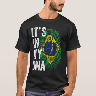 Brasilien I mitt DNA-brasilianska fingeravtryck i T Shirt