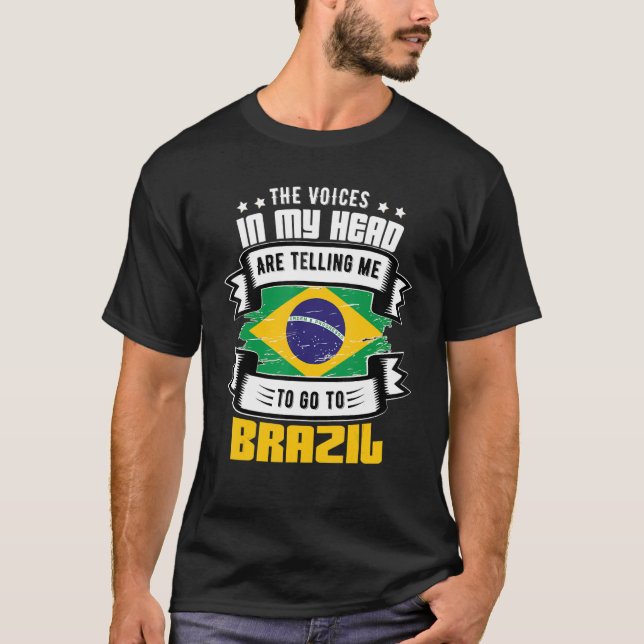 Brasilien i mitt huvud t shirt (Framsida)