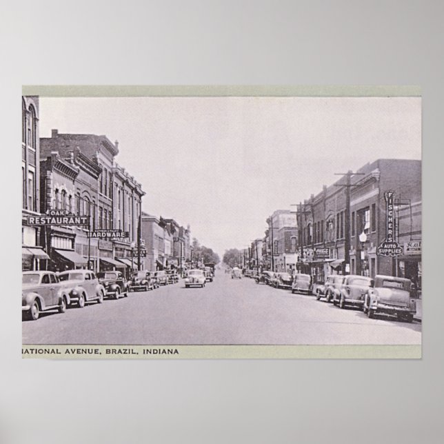 Brasilien, Indiana National Avenue Poster (Framsidan)