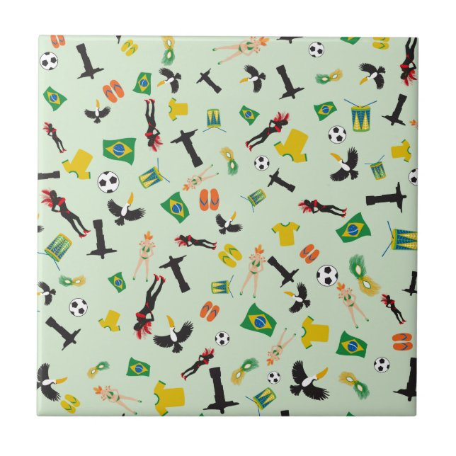 Brasilien karneval i Rio de Janeiro Kakelplatta (Framsidan)