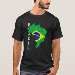Brasilien Karta Brasiliansk Flagga Brasil Brasilia T Shirt