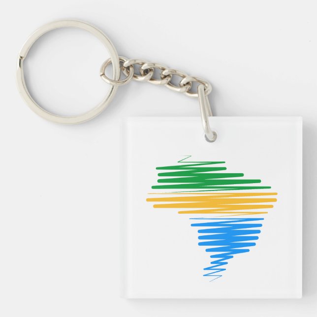 Brasilien karta gräns med brasilianska flagga med  (Framsidan)
