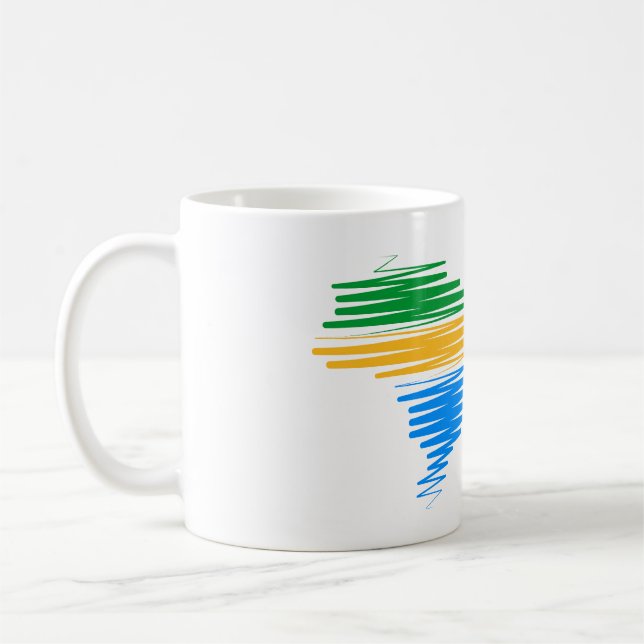 Brasilien karta gräns med brasilianska flagga med  kaffemugg (Vänster)