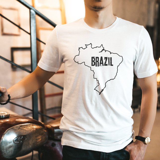 Brasilien Karta Land Shirt Brazilian Shape T-Shirt (Skapare uppladdad)