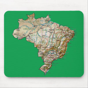 Brasilien karta Mousepad Musmatta