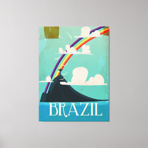 brasilien kristus försonaren vintage-resaaffisch canvastryck