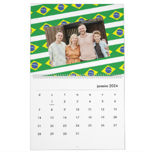 Brasilien   Lägg till ditt foto-brasilianska Flagg Kalender