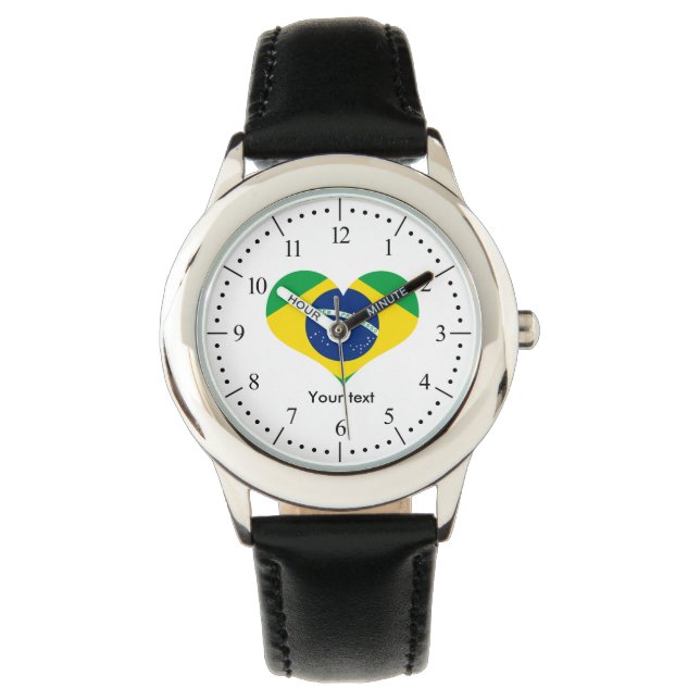 Brasilien Land flagga Armbandsur (Framsida)