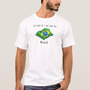 Brasilien Land Flagga T-Shirt