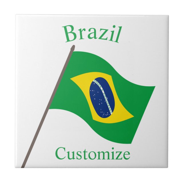 Brasilien Landsflagga Thunder_Cove Kakelplatta (Framsidan)