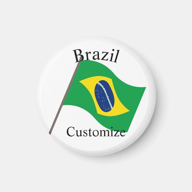 Brasilien Landsflagga Thunder_Cove Magnet (Framsidan)