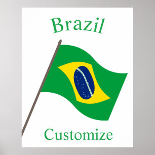 Brasilien Landsflagga Thunder_Cove Poster