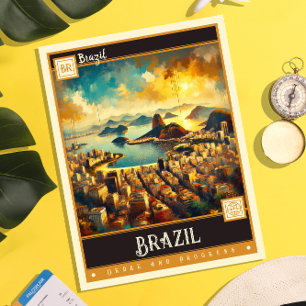 Brasilien   Måla Vintage Vykort