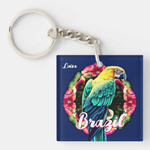 Brasilien med färgstark papegoja T-Shirt