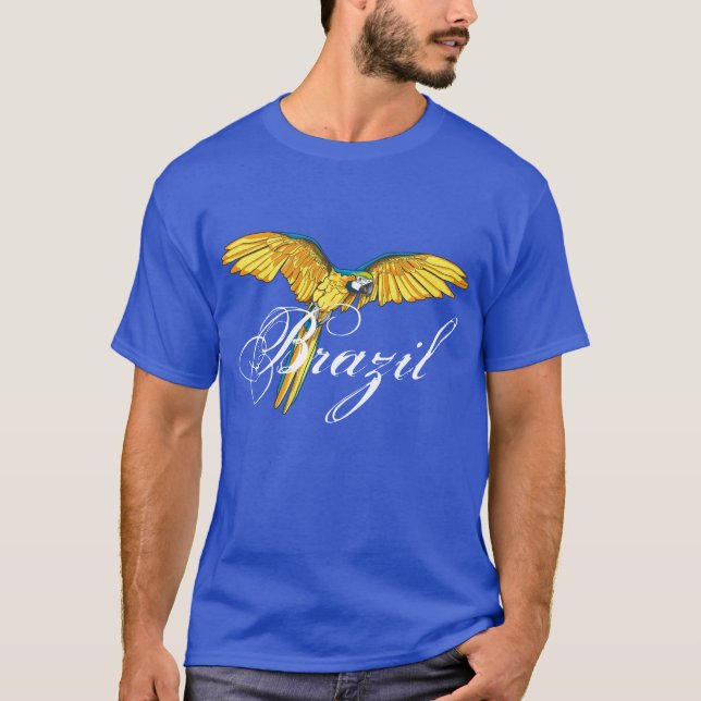 Brasilien med papegojan t-shirt (Framsida)