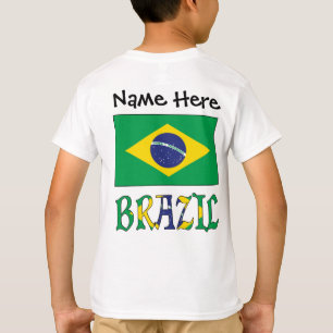 Brasilien och brasiliansk Flagga med ditt namn T Shirt