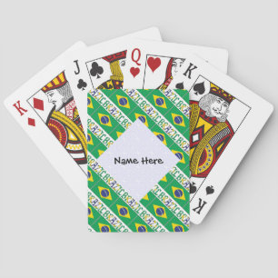 Brasilien och brasilianska flaggan kaklade med dit casinokort